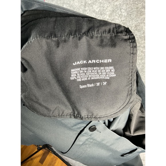 Jack Archer Space Black Flat Front Performance Dress Pants Mens 38x34 - Picture 6 of 8